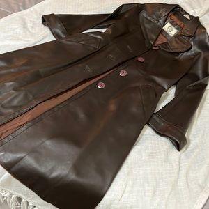 VINTAGE dark brown leather coat - at least 80+ years old but in great condition